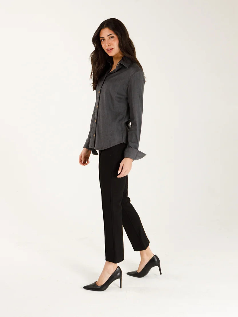 Holly Shae Liz Top | Black Washed Denim