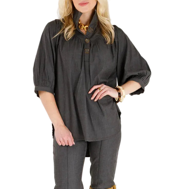 Holly Shae Avie Long Sleeve Top | Black Washed