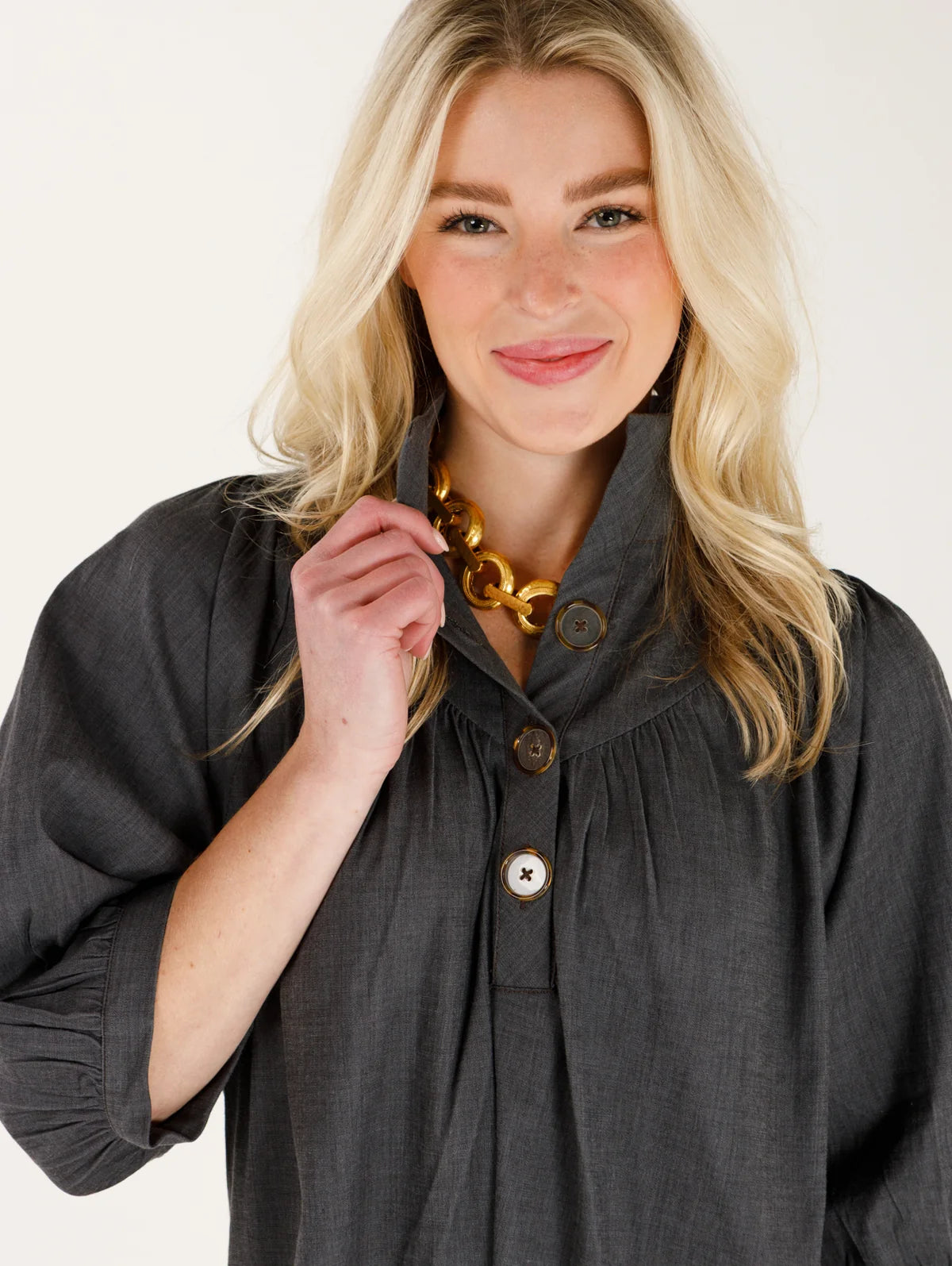 Holly Shae Avie Long Sleeve Top | Black Washed