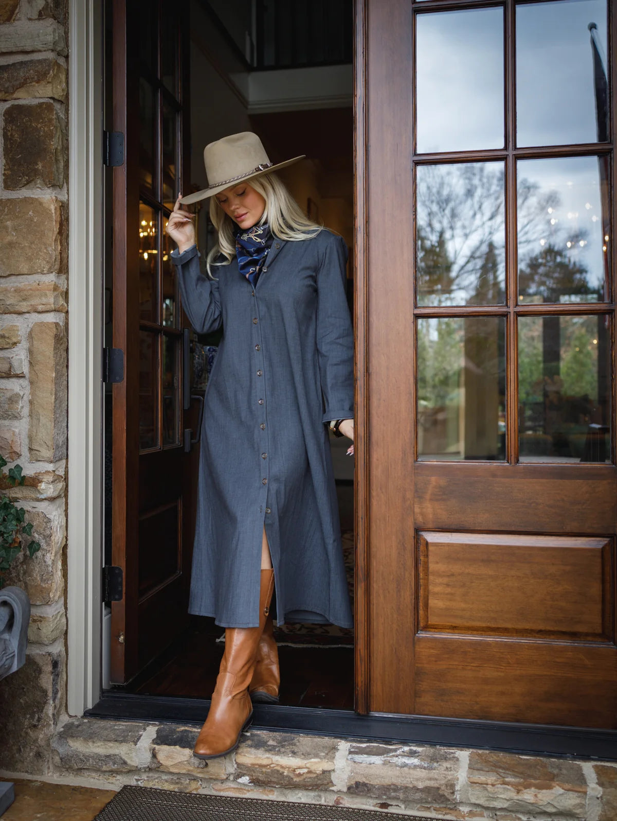 Holly Shae Adele Dress | Black Washed Denim