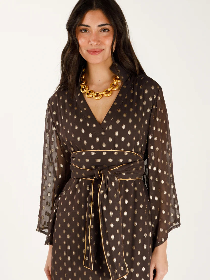 Holly Shae Maria Dress - Chocolate Lurex One Size