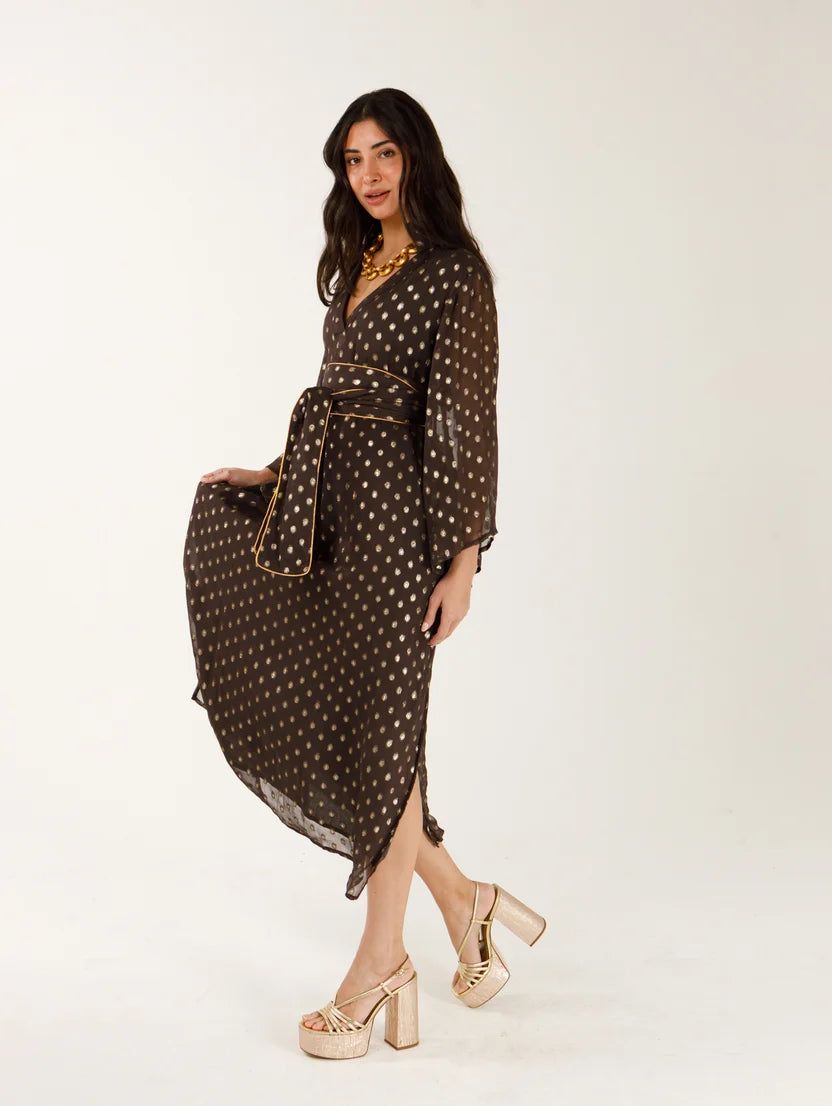Holly Shae Maria Dress - Chocolate Lurex One Size