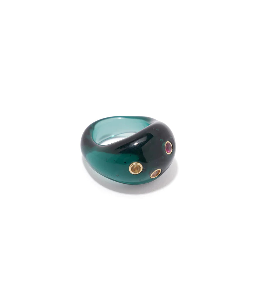 Lizzie Fortunato Monument Ring in Deep Teal - Size 7