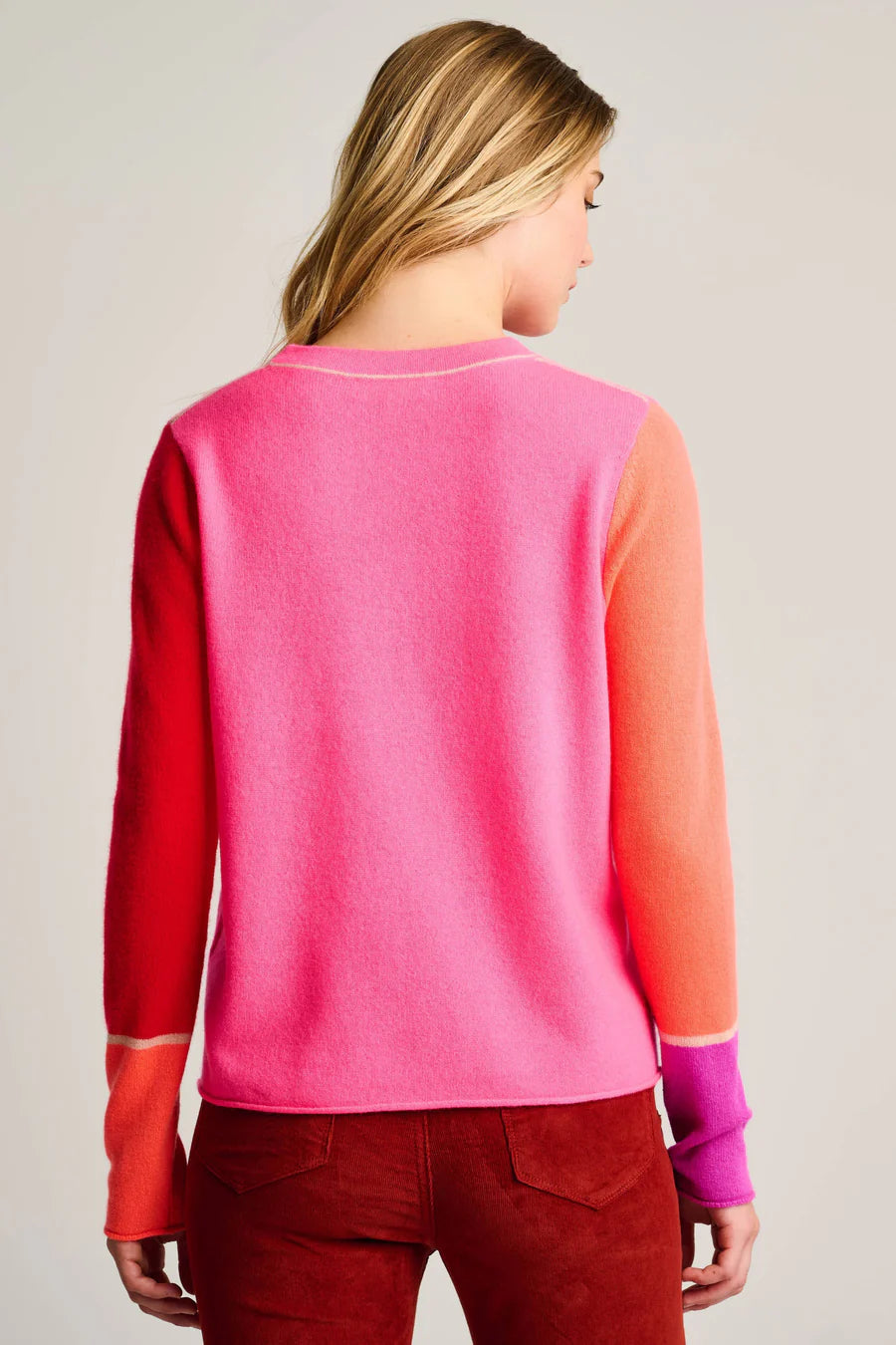 Lisa Todd Block Talk  Sweater - Neon Pink Combo