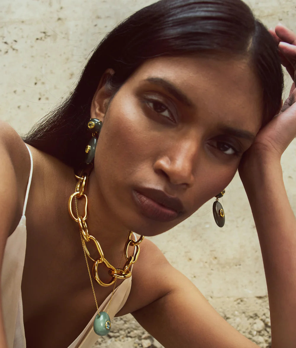 Lizzie Fortunato Constance Necklace in Green Aventurine