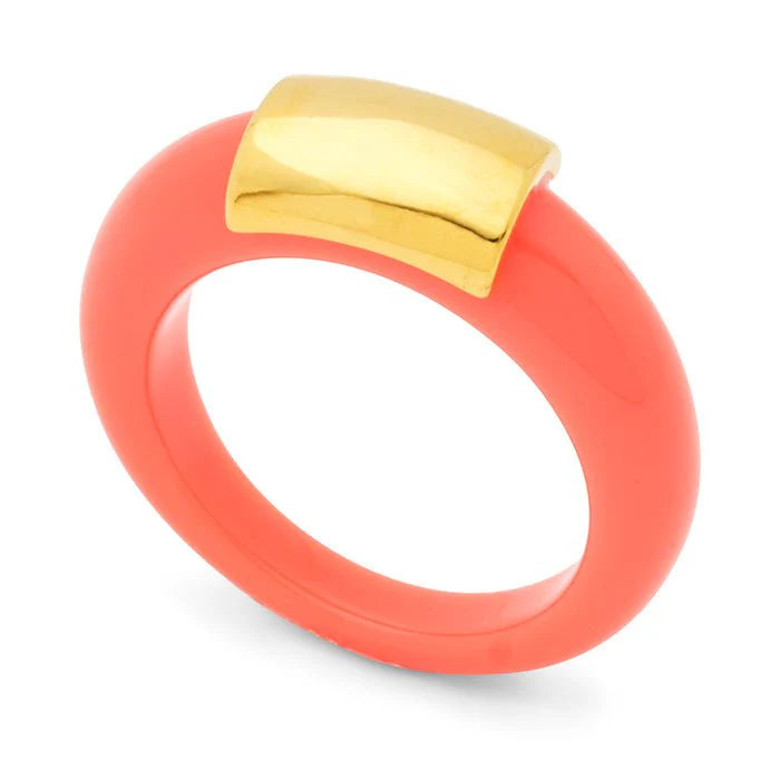 Coral Resin Ring