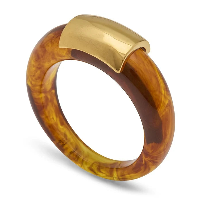 Tortoise Shell Resin Ring