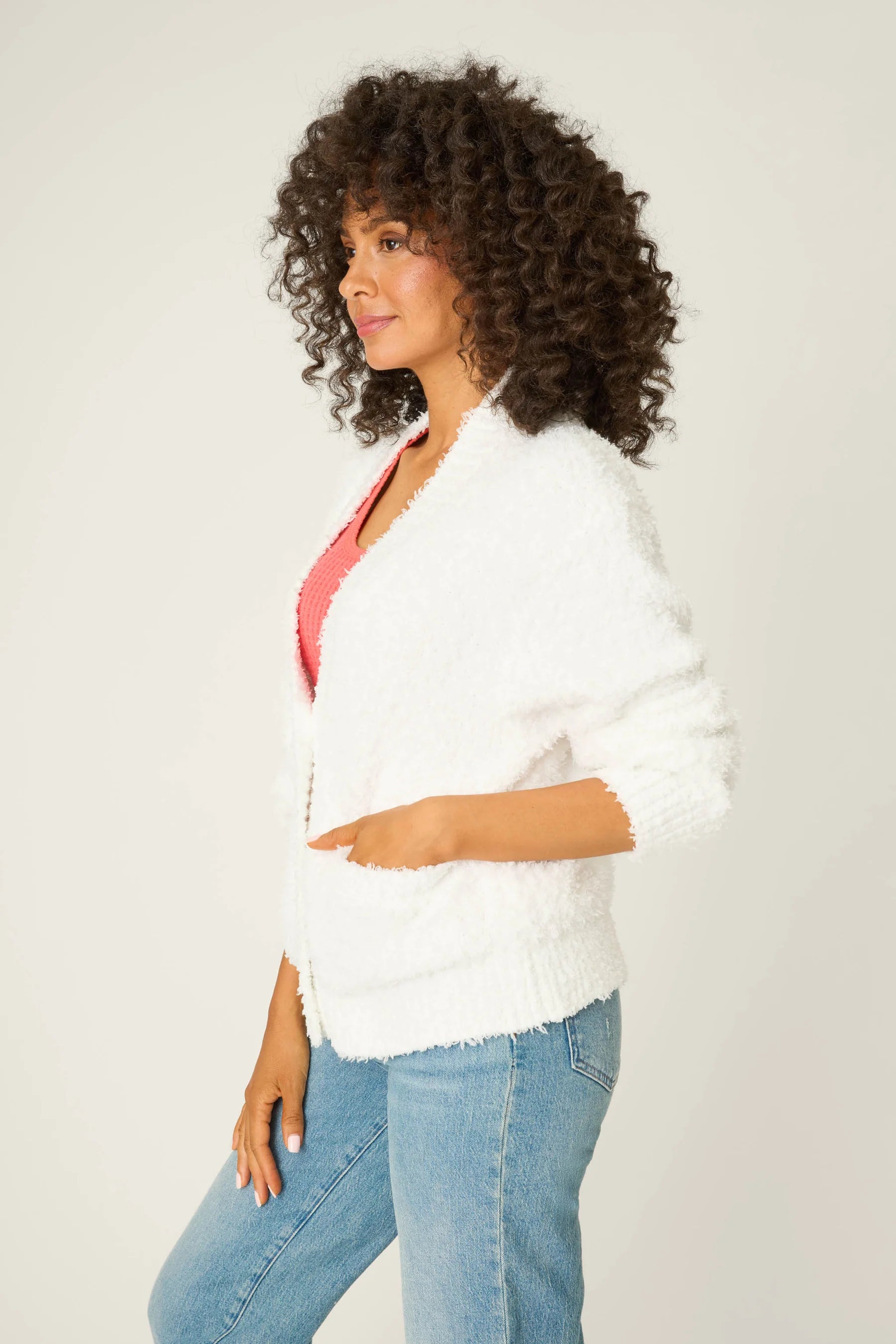 P.J. Salvage Cardigan Bundle Up Boucle - Ivory