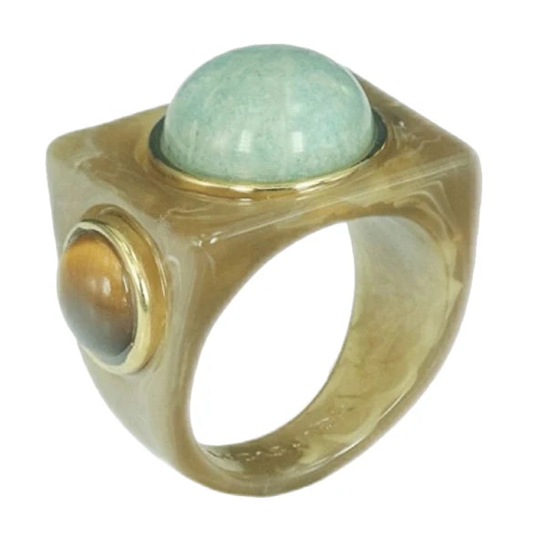 Lucas Jack Granite Resin Ring - Amazonite