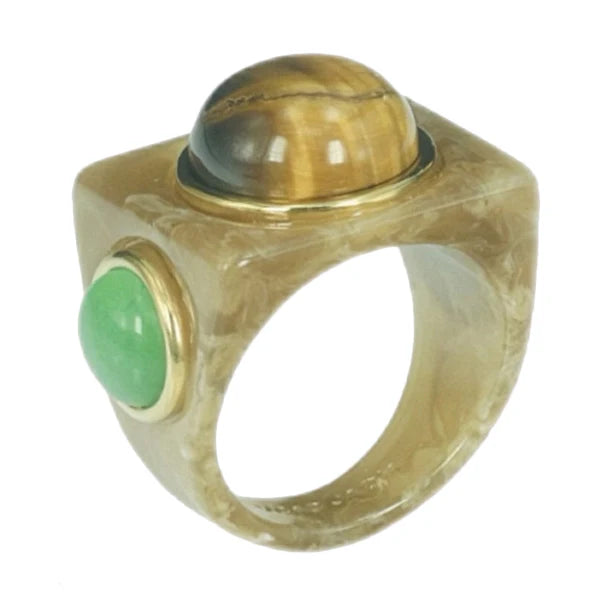 Lucas Jack Granite Resin Ring - Tiger Eye