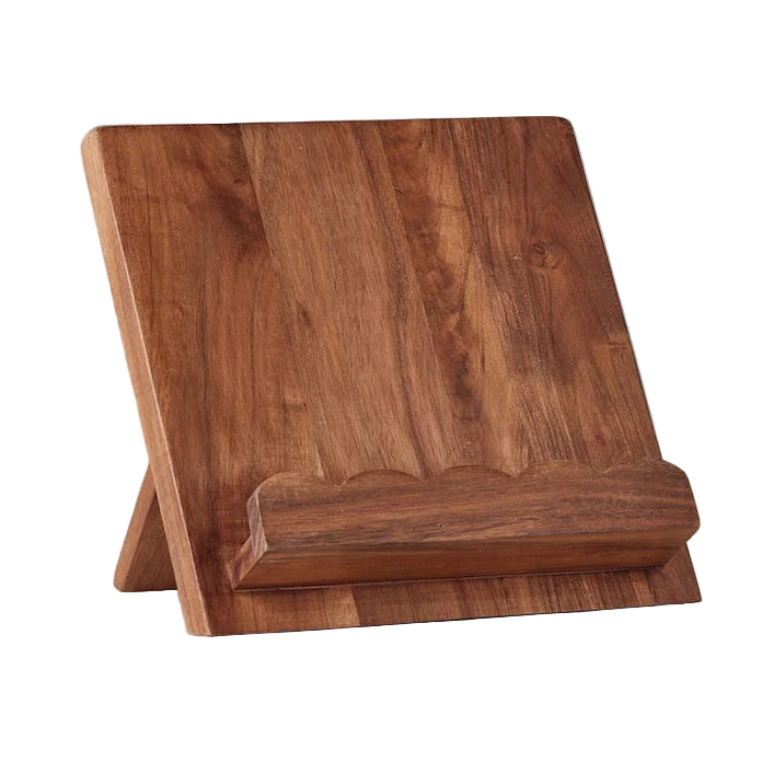 Scalloped Wood Book Stand, Natural