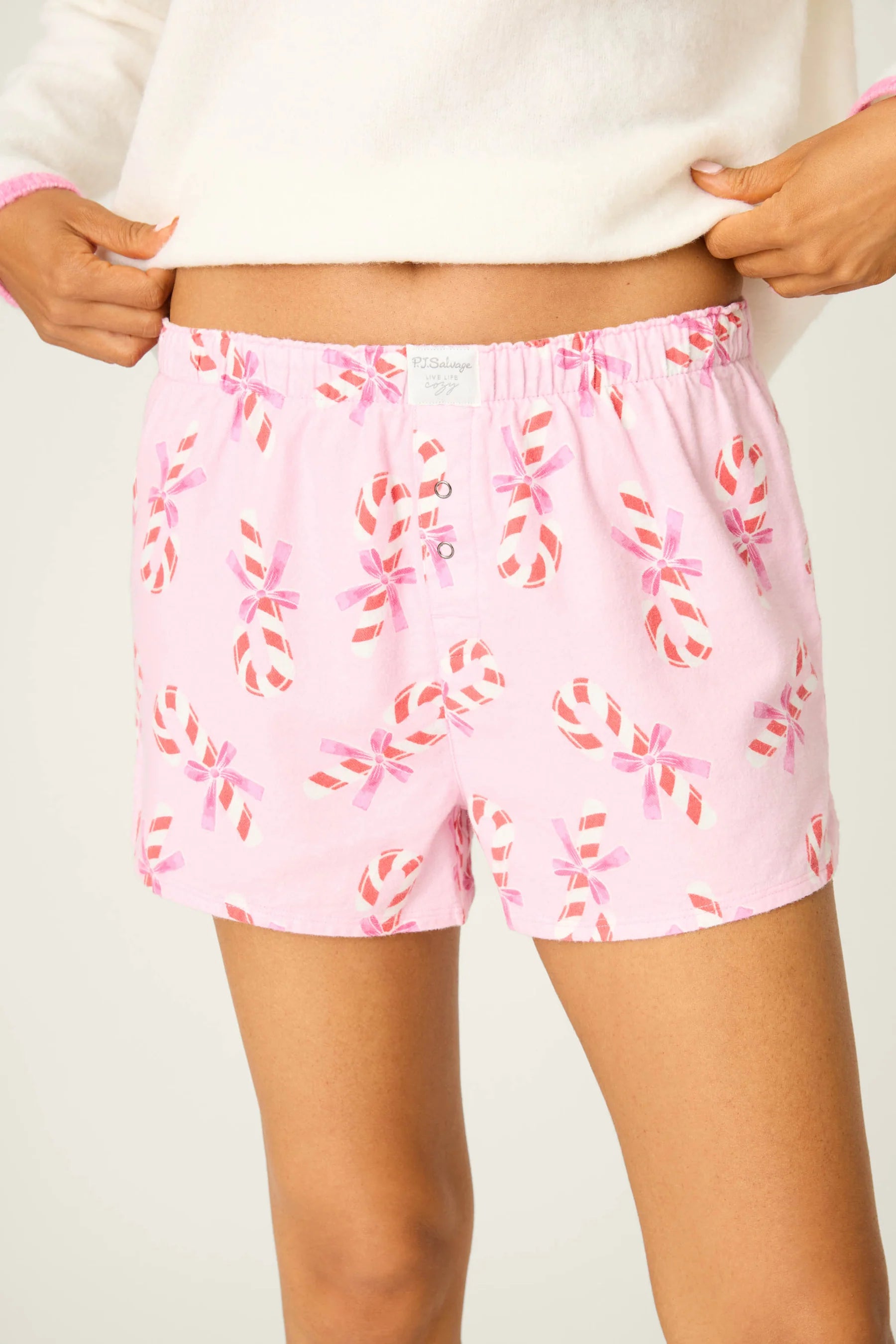 P.J. Salvage Short Flannels - Baby Pink