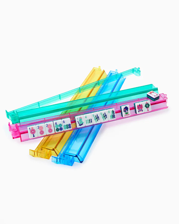 Mahjong Multicolor Acrylic Rack and Pusher Set