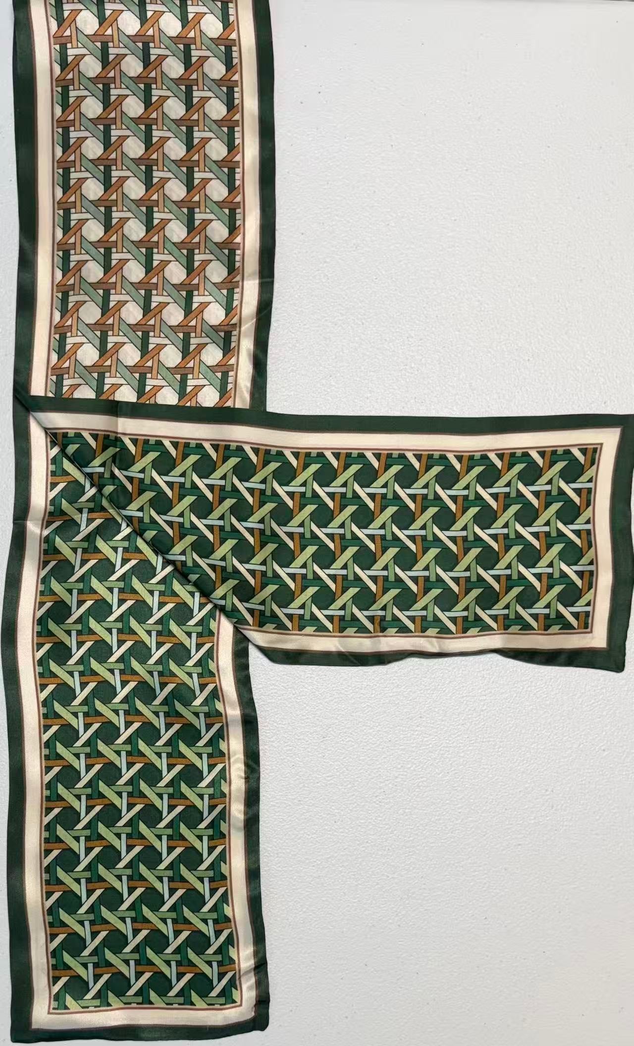 Green Reversible Silk Scarf