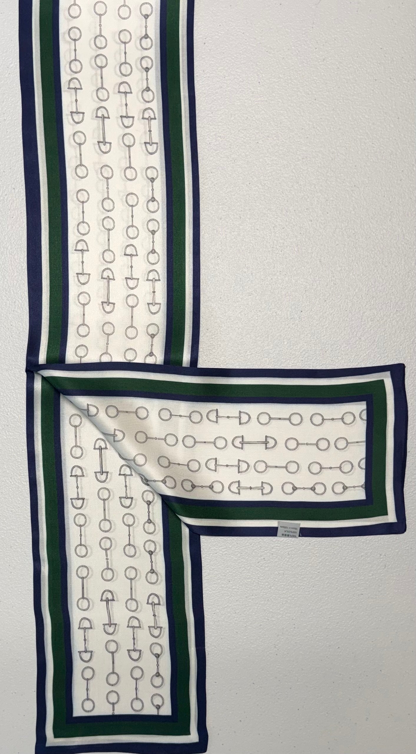 Green Stirrup Reversible Silk Scarf