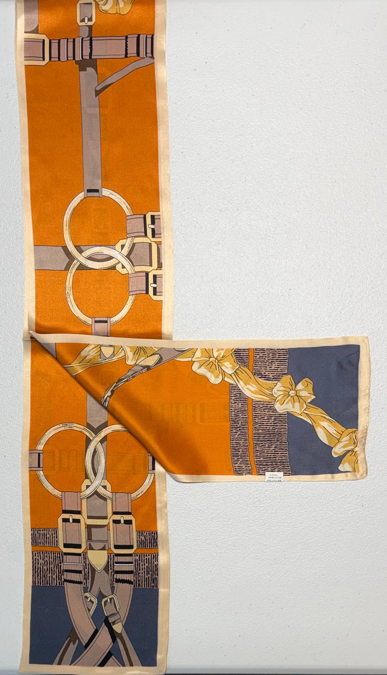 Orange Reversible Silk Scarf