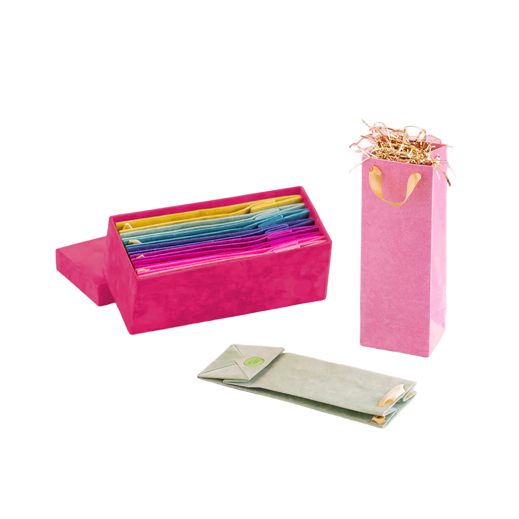 Velvet Flocked Wine Bag - Ten Colors