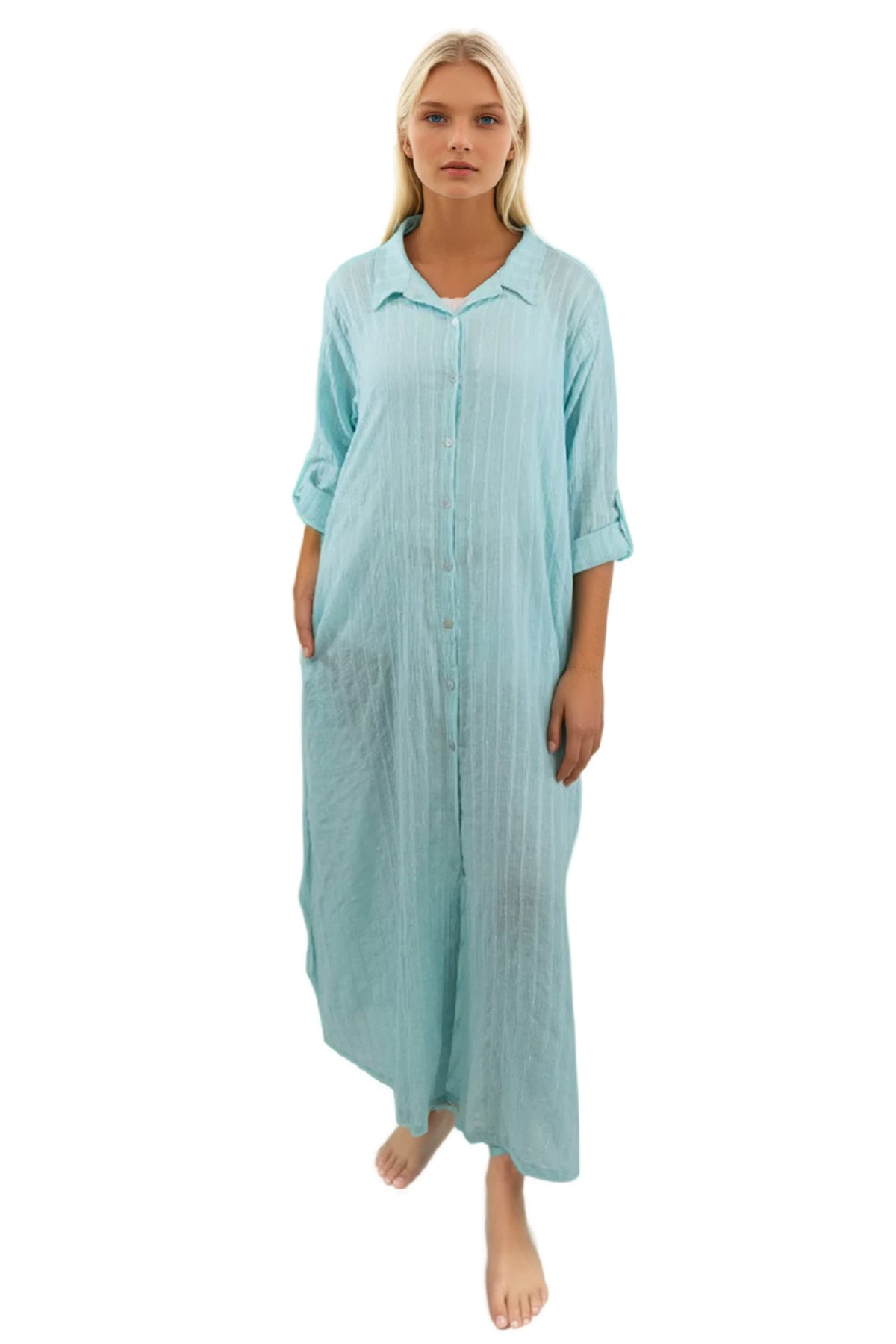 Daydreamer Maxi Dress - Aqua Gauze