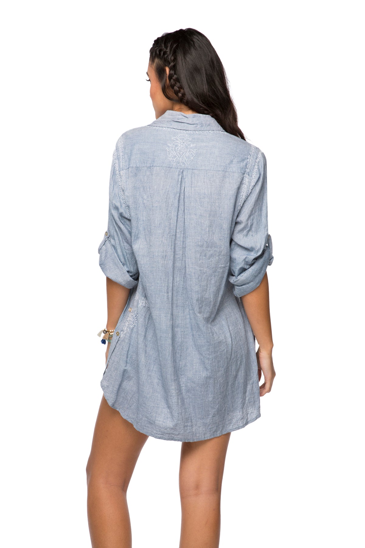 Chambray Boyfriend Shirt /Coverup - Denim