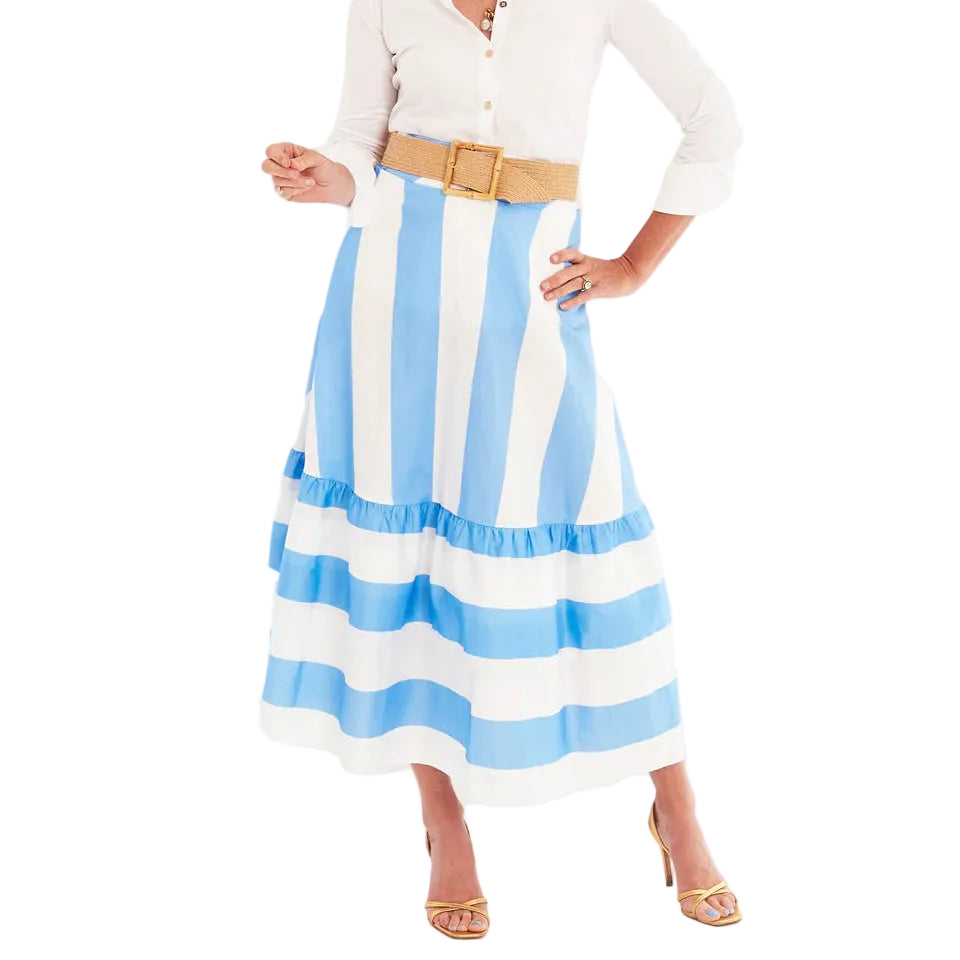 CK Bradley Trask Skirt - Sky Top Stripe