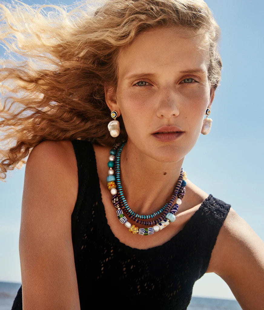 Lizzie Fortunato Santo Necklace in Sea Two Friends