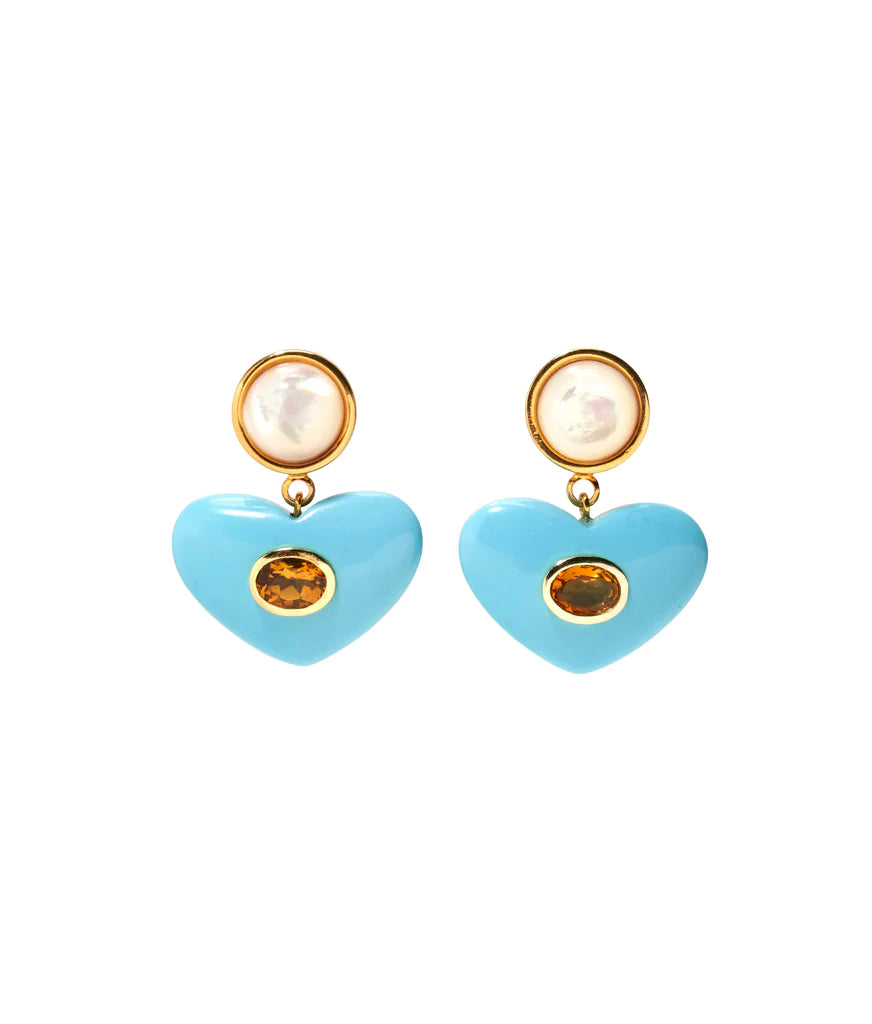 Lizzie Fortunato Enamored Earrings in Turquoise