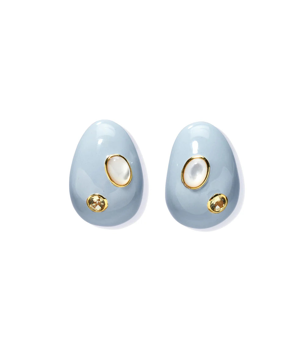 Lizzie Fortunato Mini Arp Earrings in Studded Mist