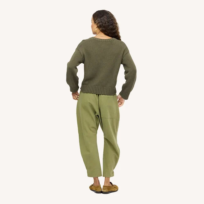 Kerri Rosenthal Saturday V Neck Sweater | Army Green