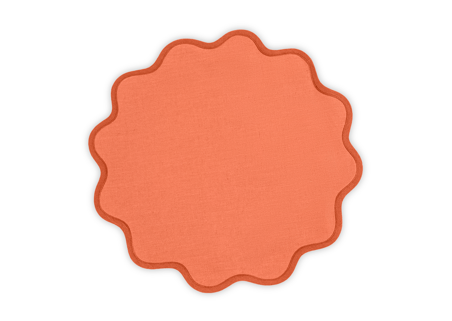 Matouk Scallop Edge Placemat - Carnelian/Persimmon