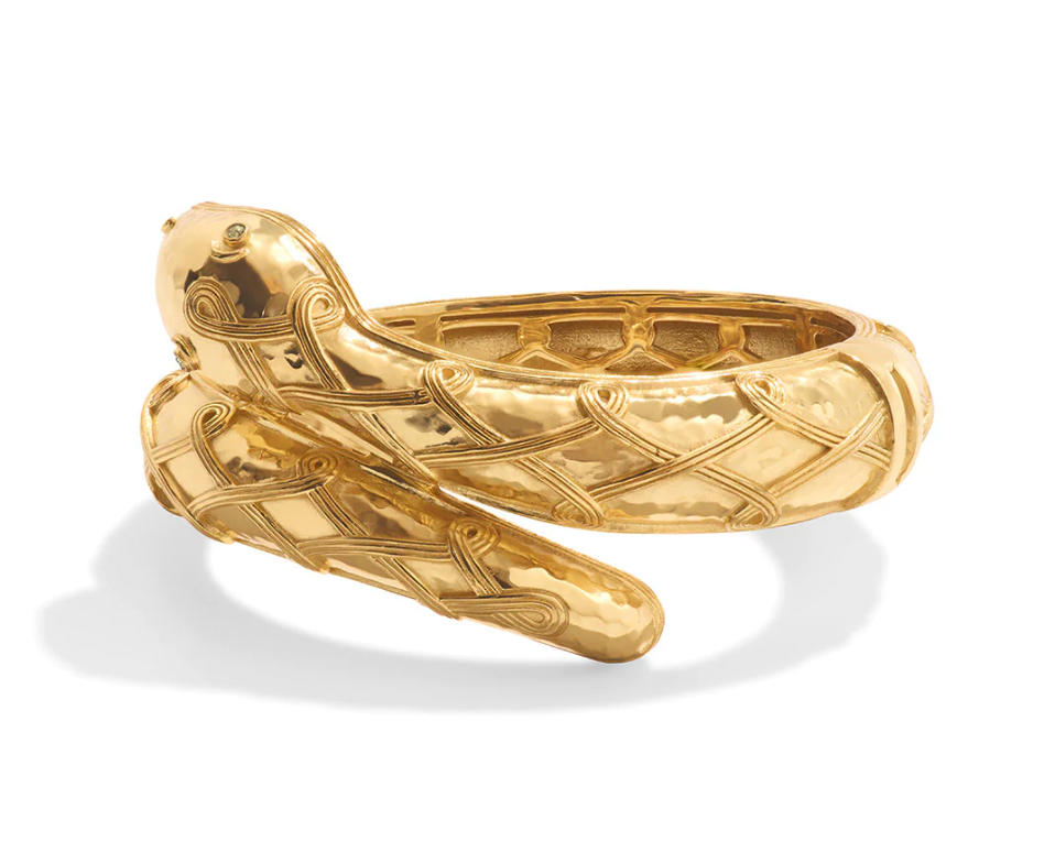 Capucine De Wulf Goddess Serpentina Hinged Bangle in Hammered Gold