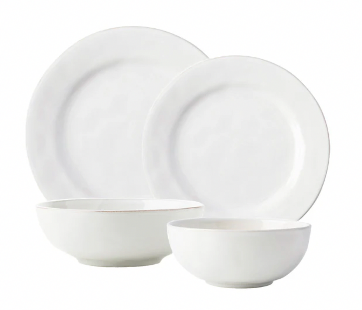Puro Whitewash 4pc Place Setting (KS01/10, KS02/10, KS07/10, KS08/10) - By Juliska