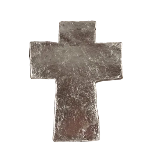 Handmade 5.5" Cross Paperweight (gold or silver)