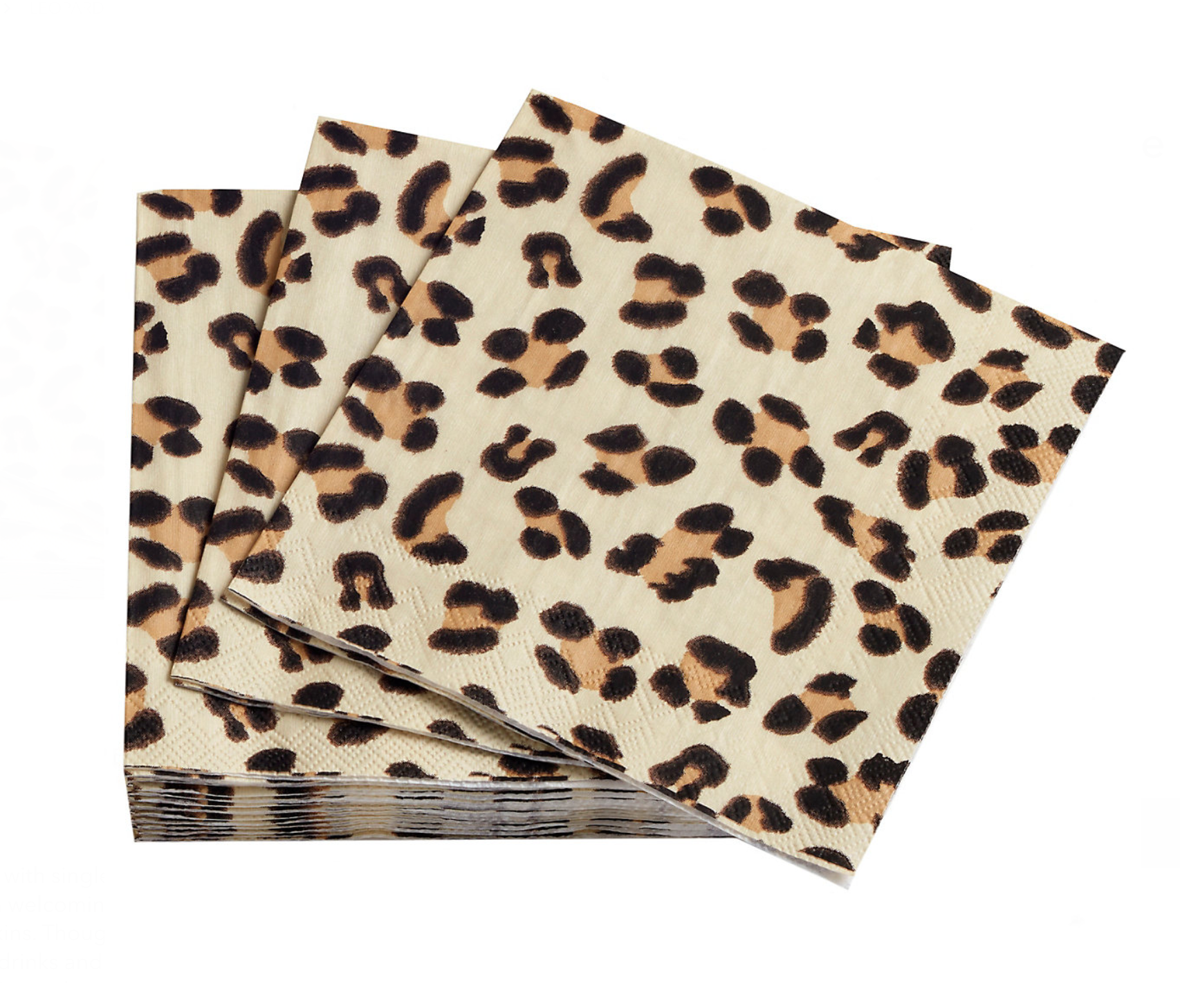 Annie Selke Natural Leopard- Cocktail or Guest Towels