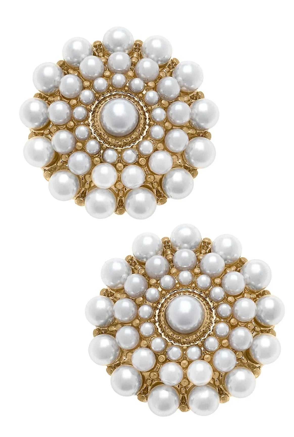 Kate Pearl Studded Stud Earrings in Ivory