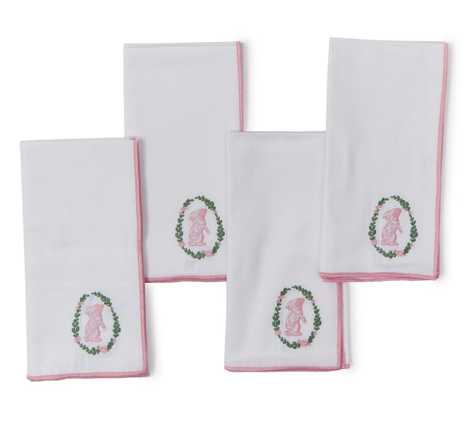 Embroidered Bunny Napkins