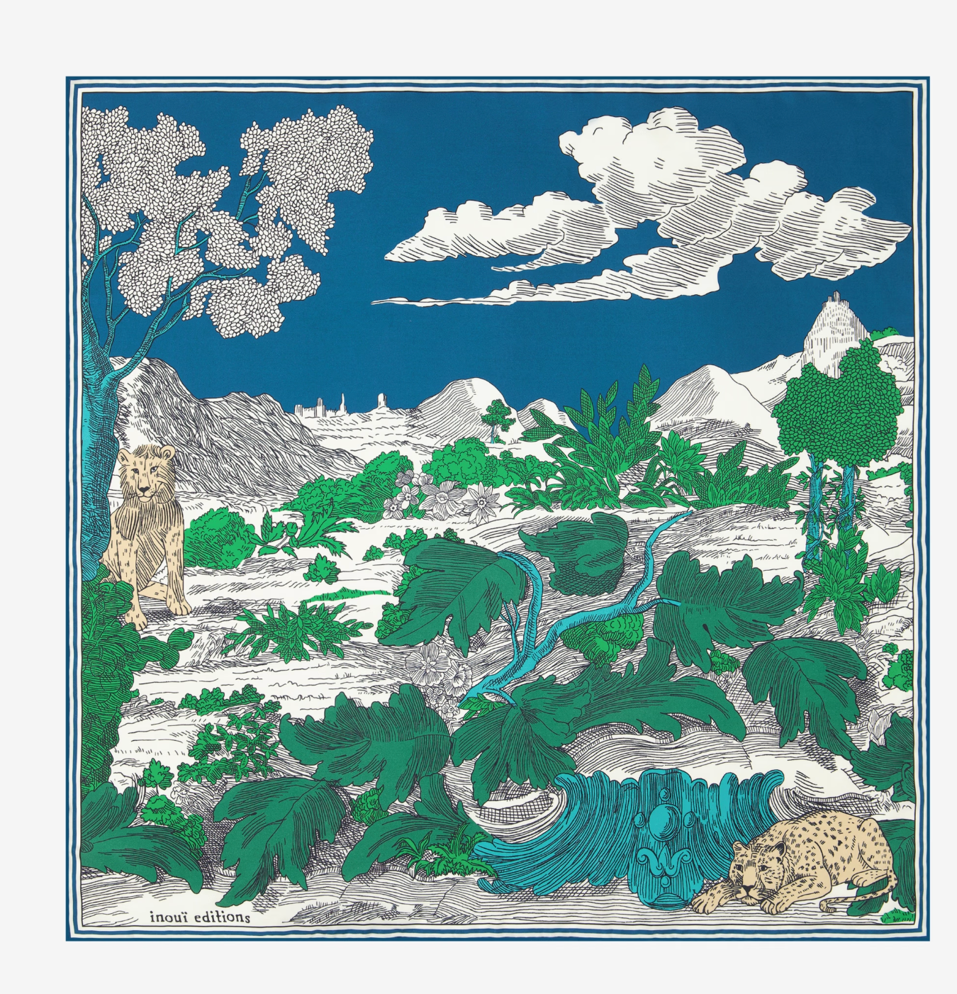 Inoui Histoire Green Square Scarf