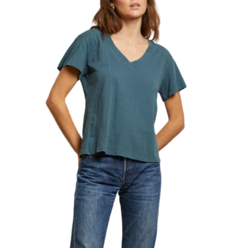 perfectwhitetee- short sleeve v-neck tee - slate