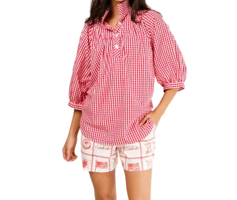 Holly Shae Avie Top - Red and White Gingham