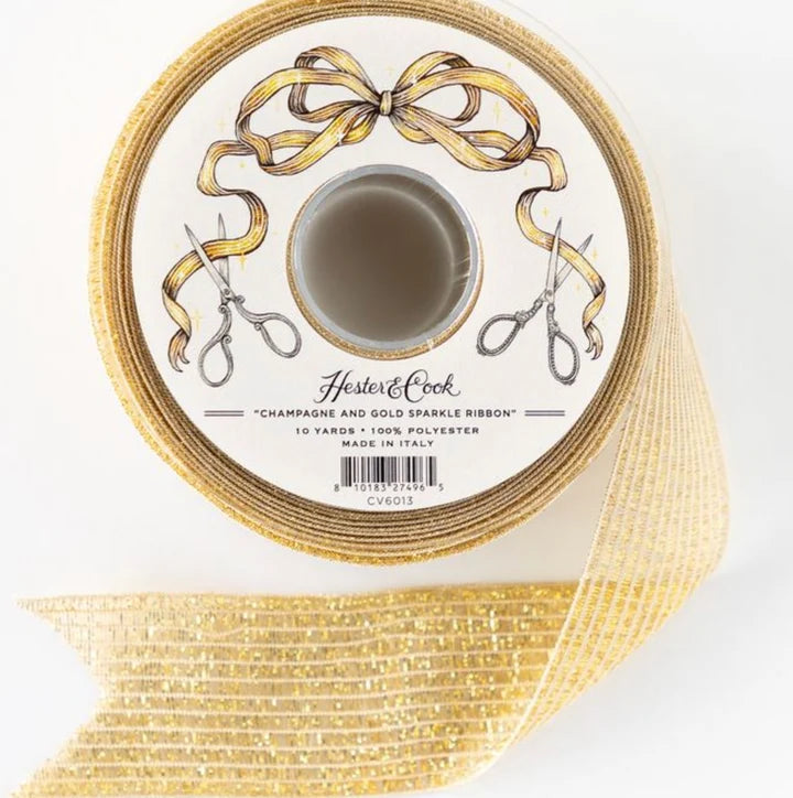 Champagne and Gold Sparkle Ribbon