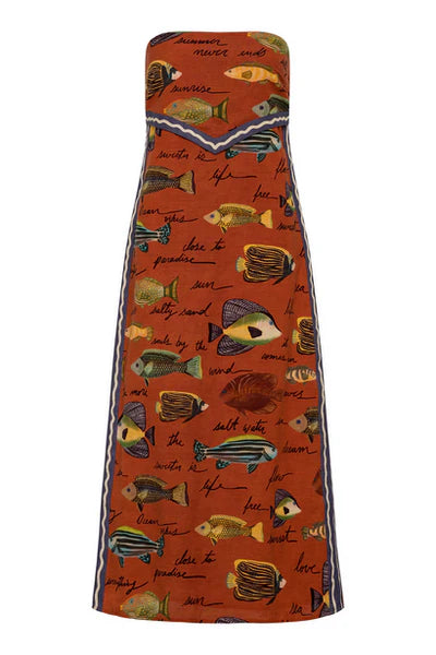 Anna Cate Lilly Midi Dress - Nautical Fish