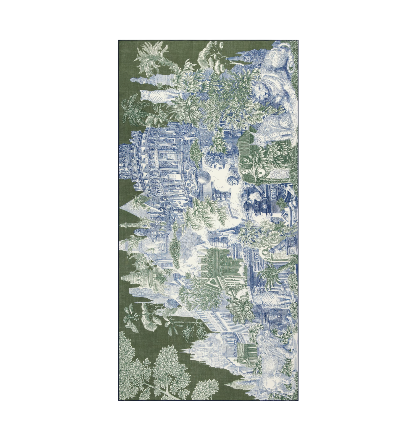 Inoui Wool Silk Piranes Khaki Scarf