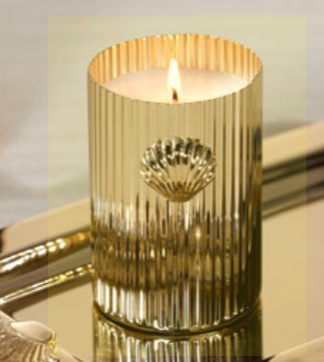 Sea Salt Cap Ferrat Fan Shell Design Candles - 2 Sizes