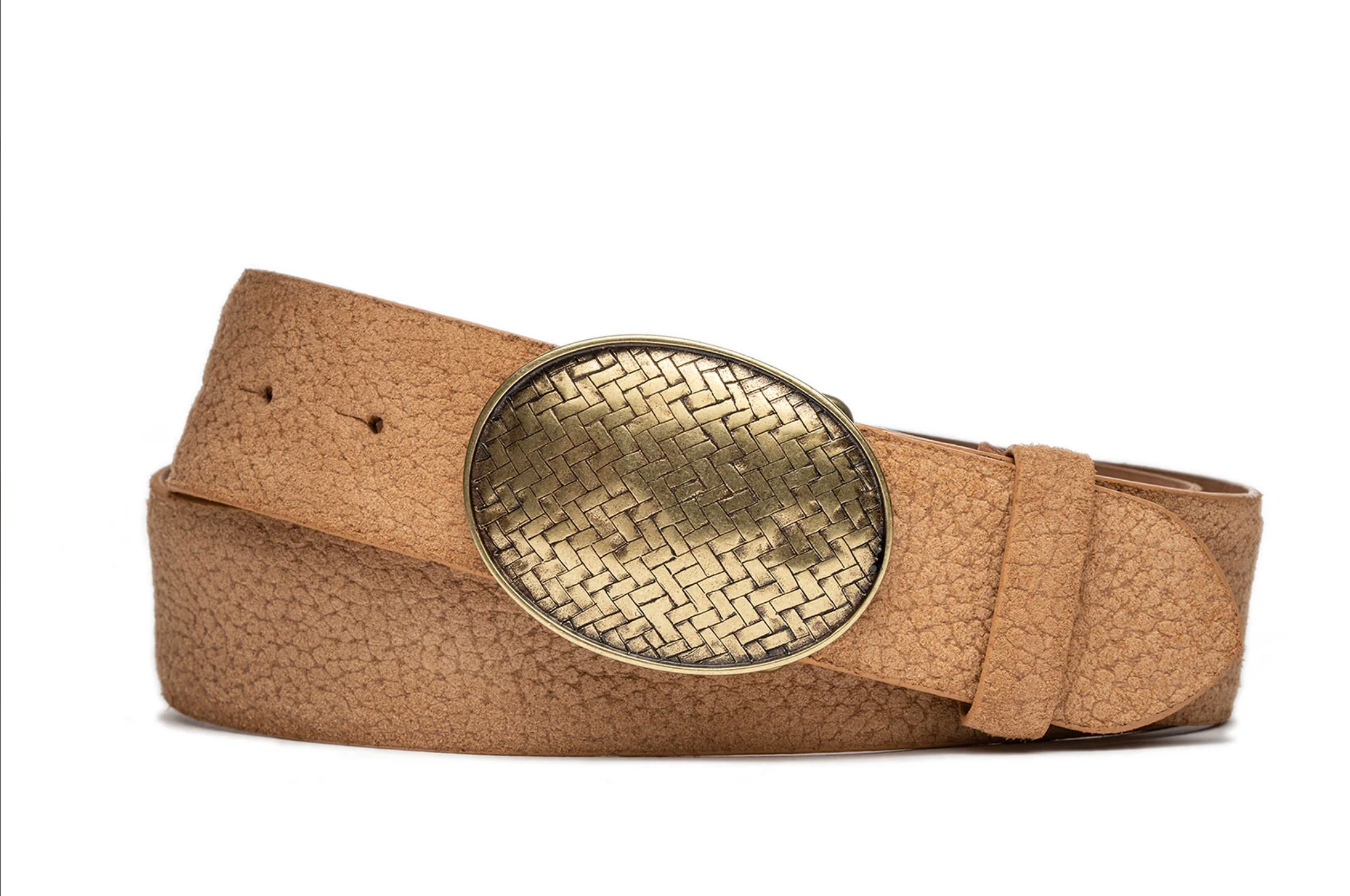 W.KLEINBERG Pebbled Suede Calf Belt - Sand or Black