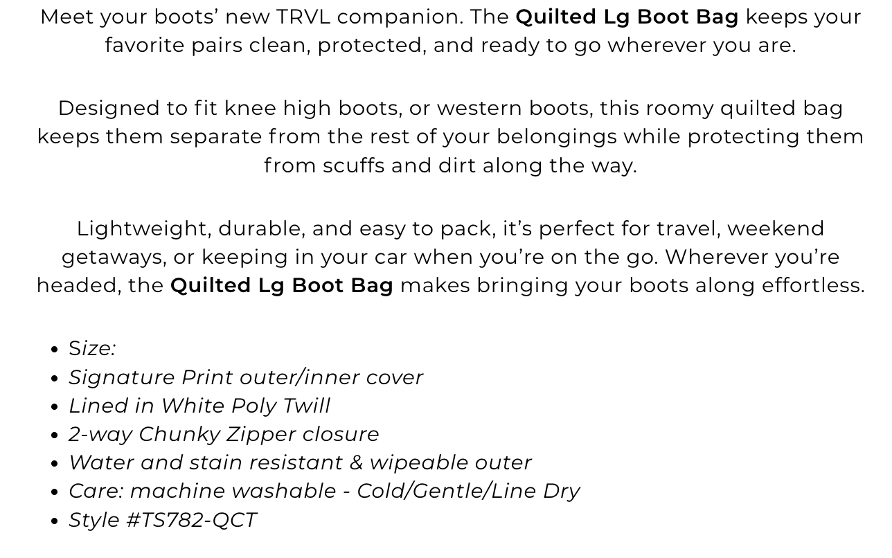 Boot Bag - 2 Colors