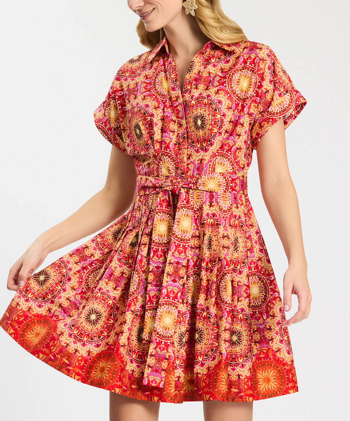 Tyler Boe Mosaic Border Hailey Shirtdress - Mosaic — Two Friends