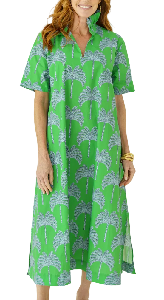 Caryn Lawn Georgia Palm Dress Green