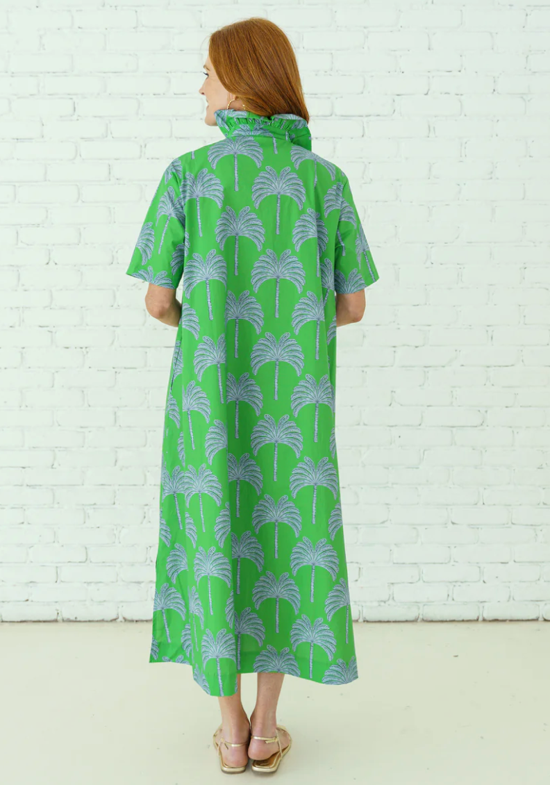 Caryn Lawn Georgia Palm Dress Green