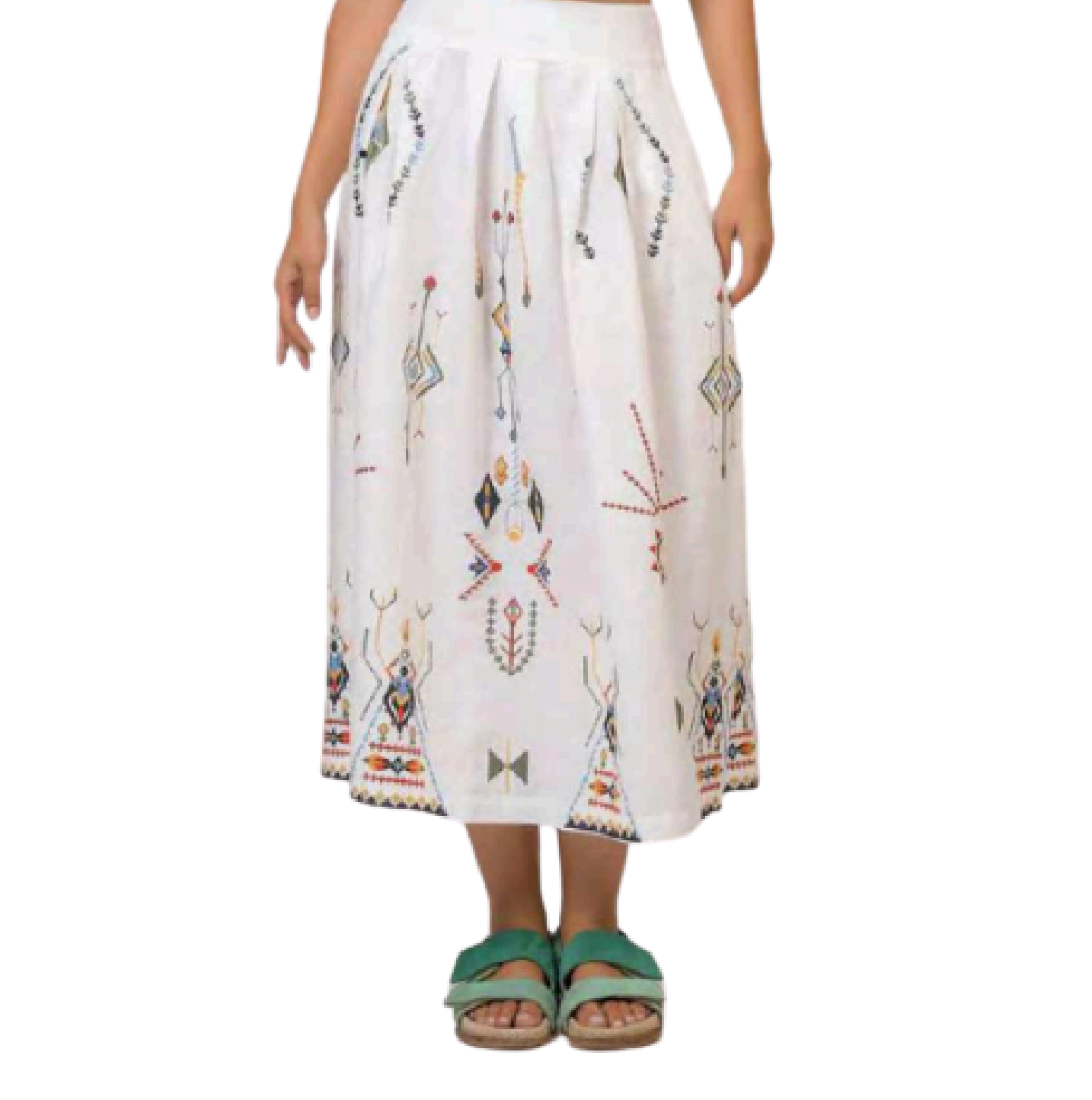 AETHER - White Aztec Skirt