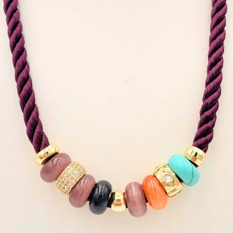 Party Necklace | Augergine or Olive