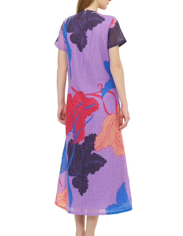 OLIPHANT Short Sleeve Shift Maxi - Hague/Lavender
